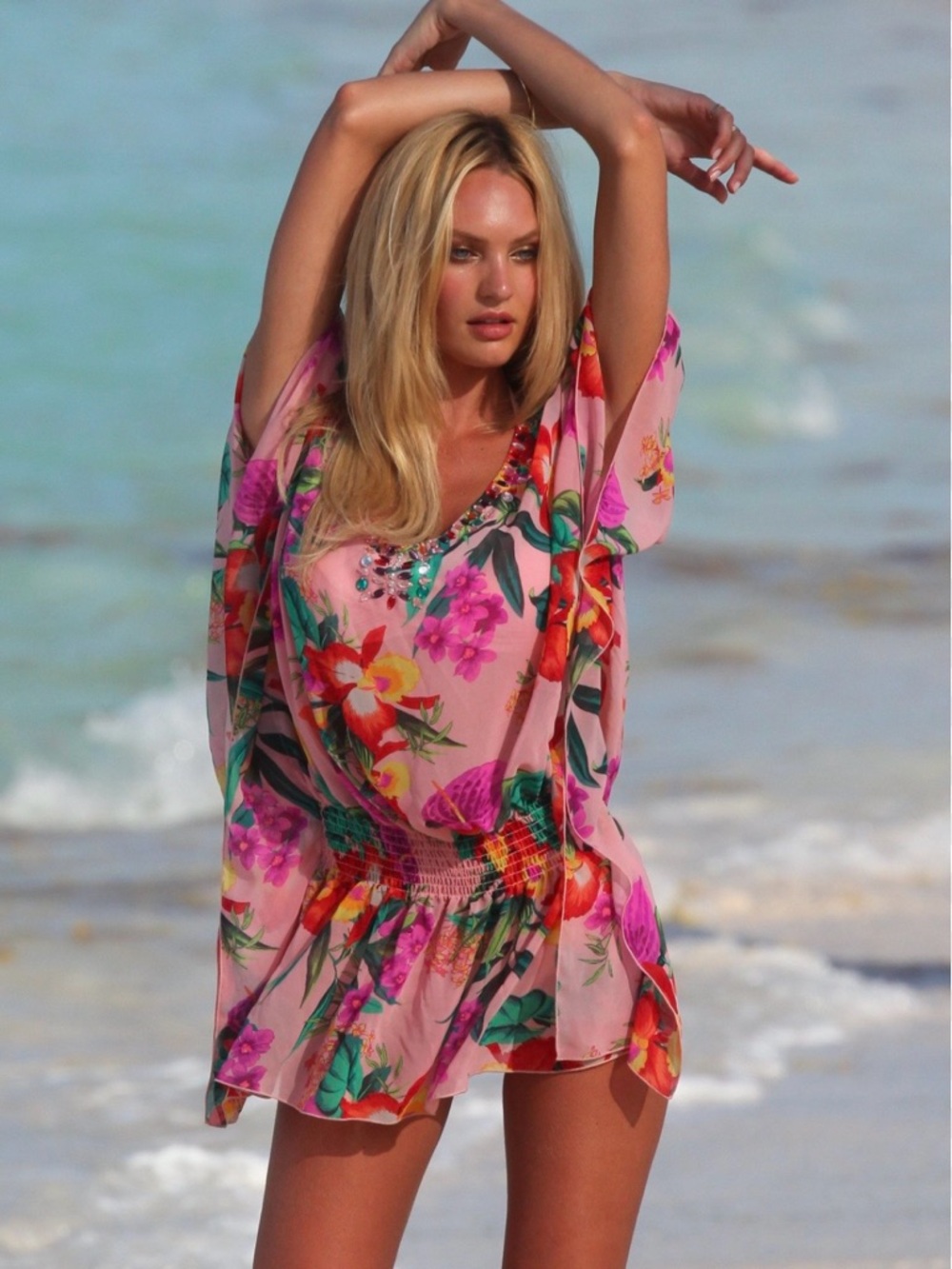 Victoria's Secret Pink Floral Beach Coverup Tunic